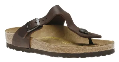 Gizeh Habana Brown Oiled Leather Thong Sandal