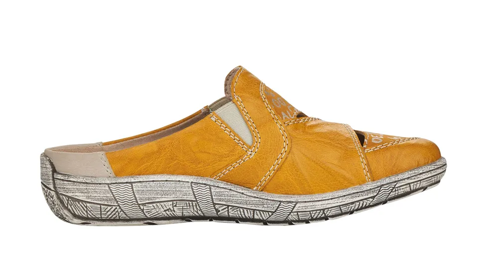 Massa Yellow Leather Slip-On Mule