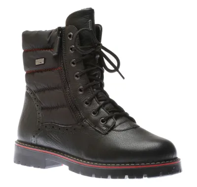 Castor Black Quilted Lace-Up Winter Boot