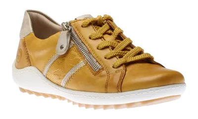 Odeon Yellow Leather Lace-Up Sneaker