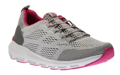 Sportec12 Grey Pink Perforated Slip-On Bungee Sneaker