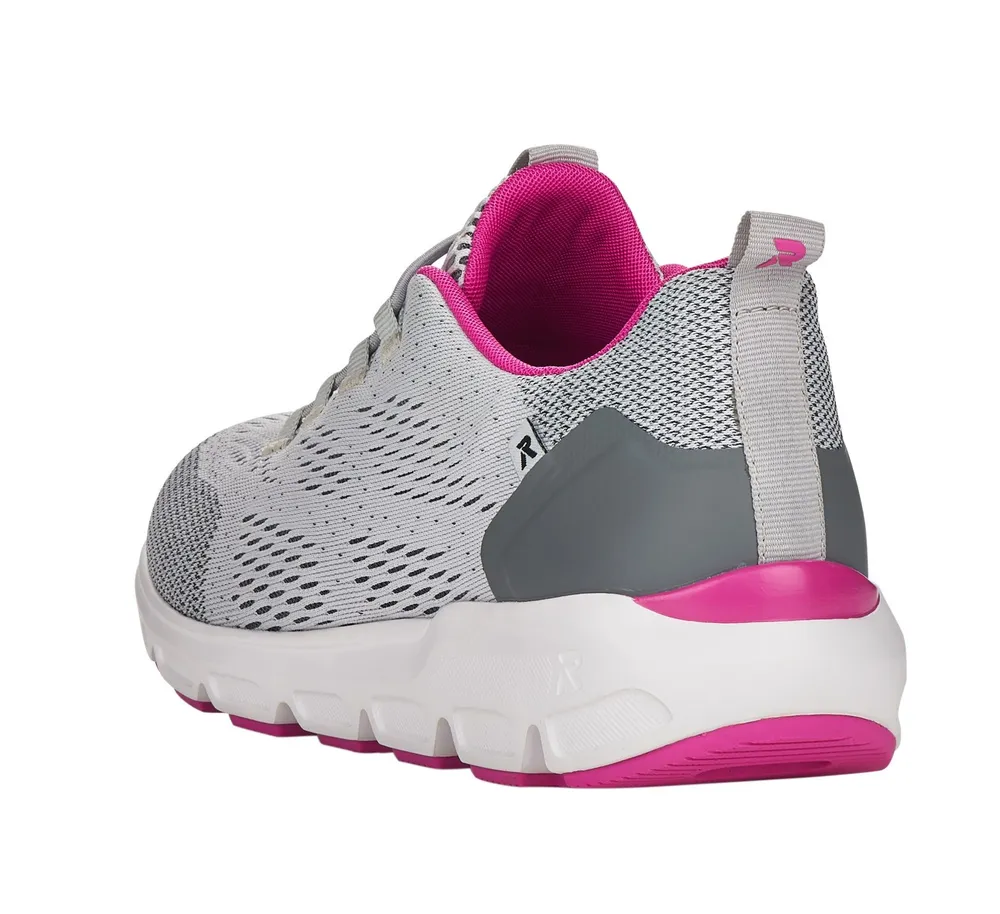 Sportec12 Grey Pink Perforated Slip-On Bungee Sneaker