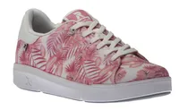 Leinen White Tropical Pink Palm Lace-Up Sneaker