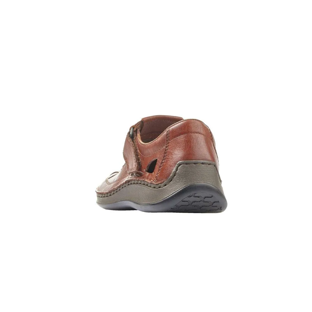 Clarino Brown Leather Fisherman Sandal