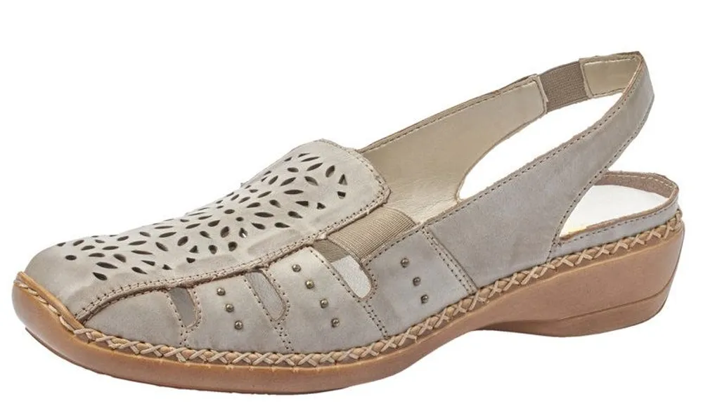 Doris Beige Leather Slingback Sandal