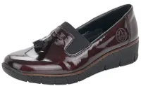 Foggialack Wine Patent Tassel Wedge Loafer