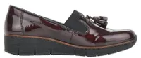 Foggialack Wine Patent Tassel Wedge Loafer