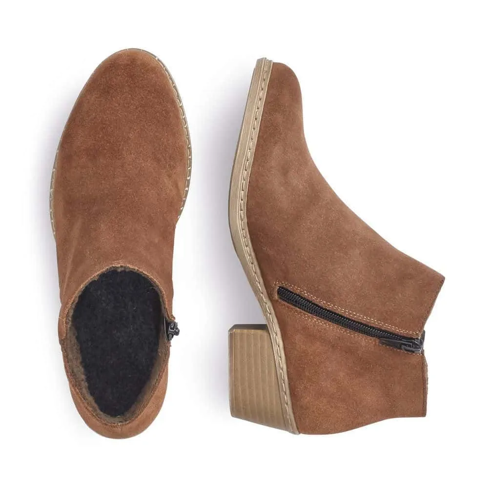 Samtcalf Brown Suede Leather Ankle Boot