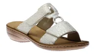 Klaipeda White Silver Slide Sandal