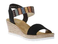 Namur Blue Print Wedge Sandal