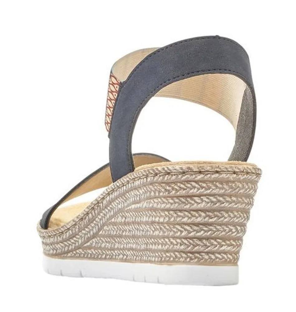 Namur Blue Print Wedge Sandal