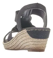 Wildebuk Black Wedge Sandal