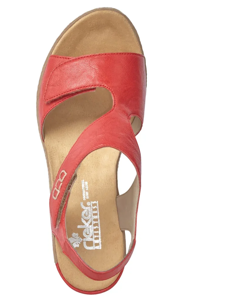 Ottawa Red Leather Wedge Sandal