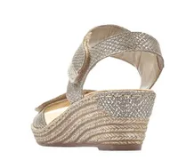 Mussurana Beige White Snakeskin Print Wedge Sandal