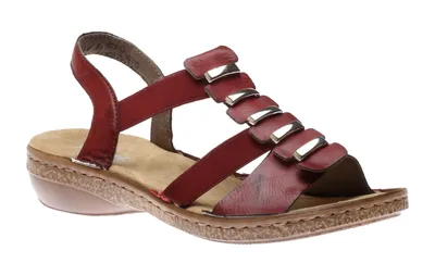 Eagle Red Silver Leather Sandal
