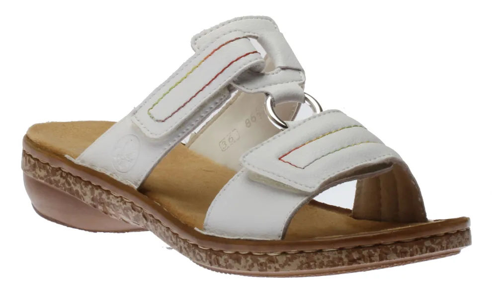 Rock White Multicolour Stitch Slide Sandal