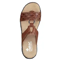 Eagle Brown Embossed Wedge Slide Sandal