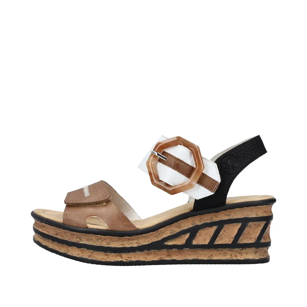 Eagle Three-Tone Wedge Sandal