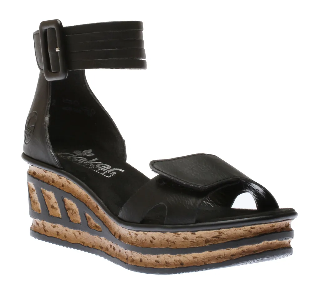 Eagle Black Wedge Sandal