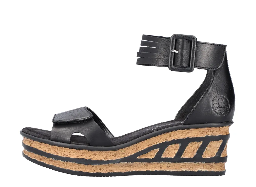 Eagle Black Wedge Sandal