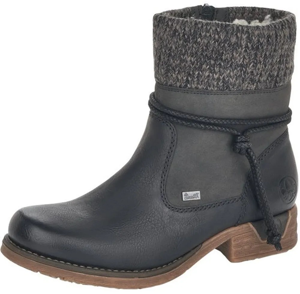 Eagle Black Grey Knit Ankle Boot