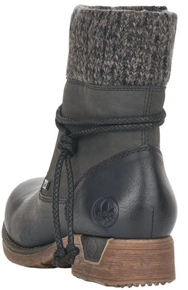 Eagle Black Grey Knit Ankle Boot