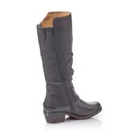 Genf Black Ruched Tall Winter Boot