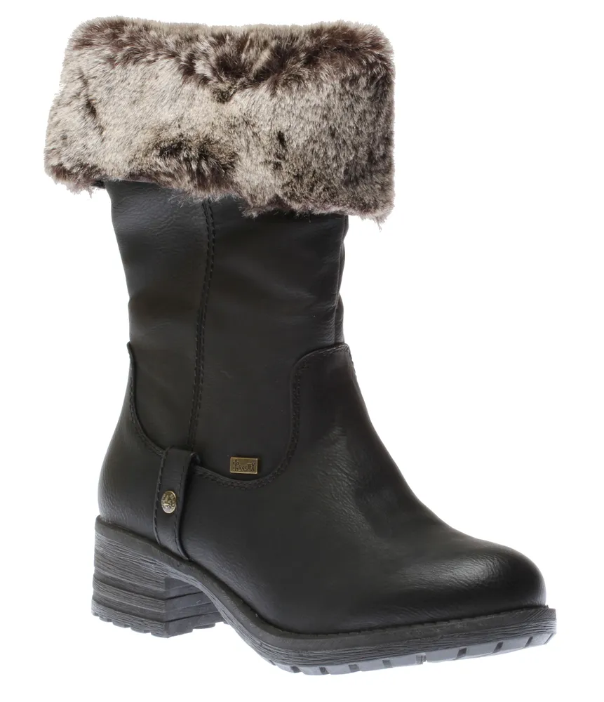 Belinga Black Faux Fur Trim Boot