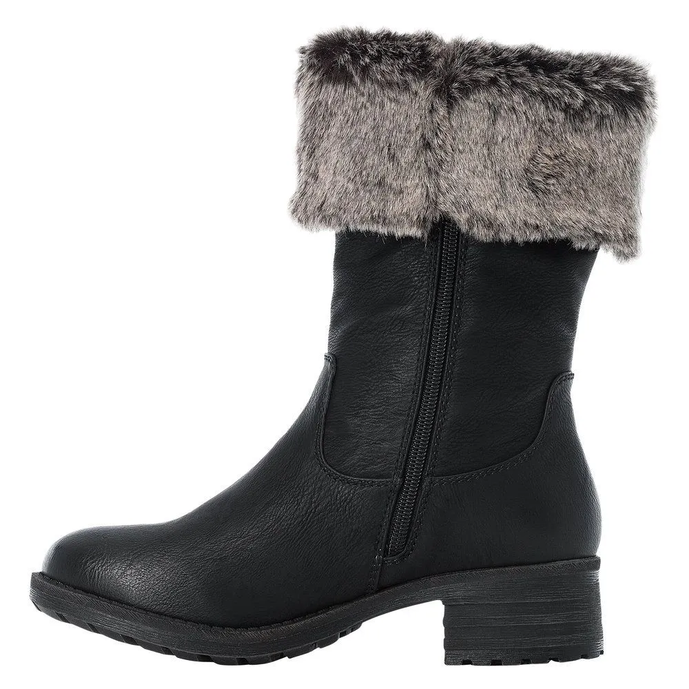 Belinga Black Faux Fur Trim Boot