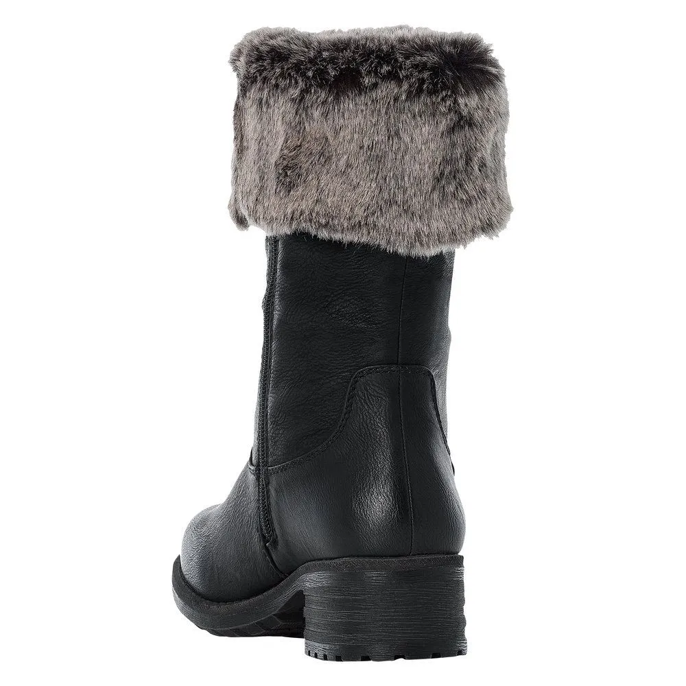 Belinga Black Faux Fur Trim Boot