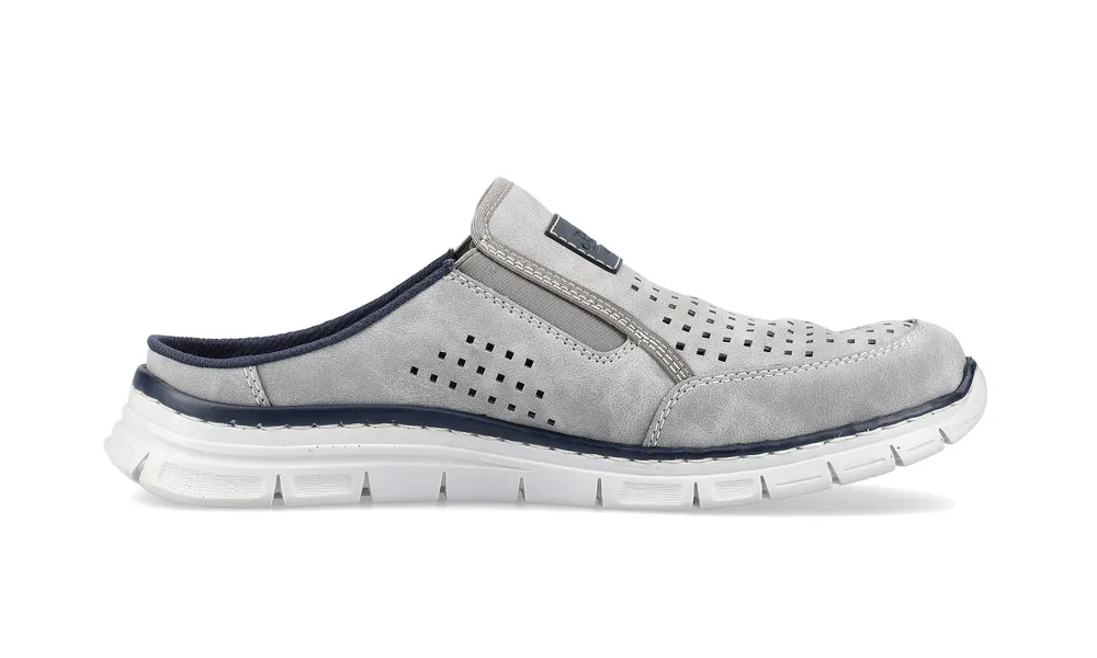 Dollaro Grey Perforated Athletic Slip-On Mule