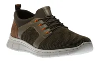 Knittech Green Brown Mesh Slip-On Bungee Sneaker