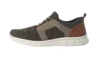 Knittech Green Brown Mesh Slip-On Bungee Sneaker