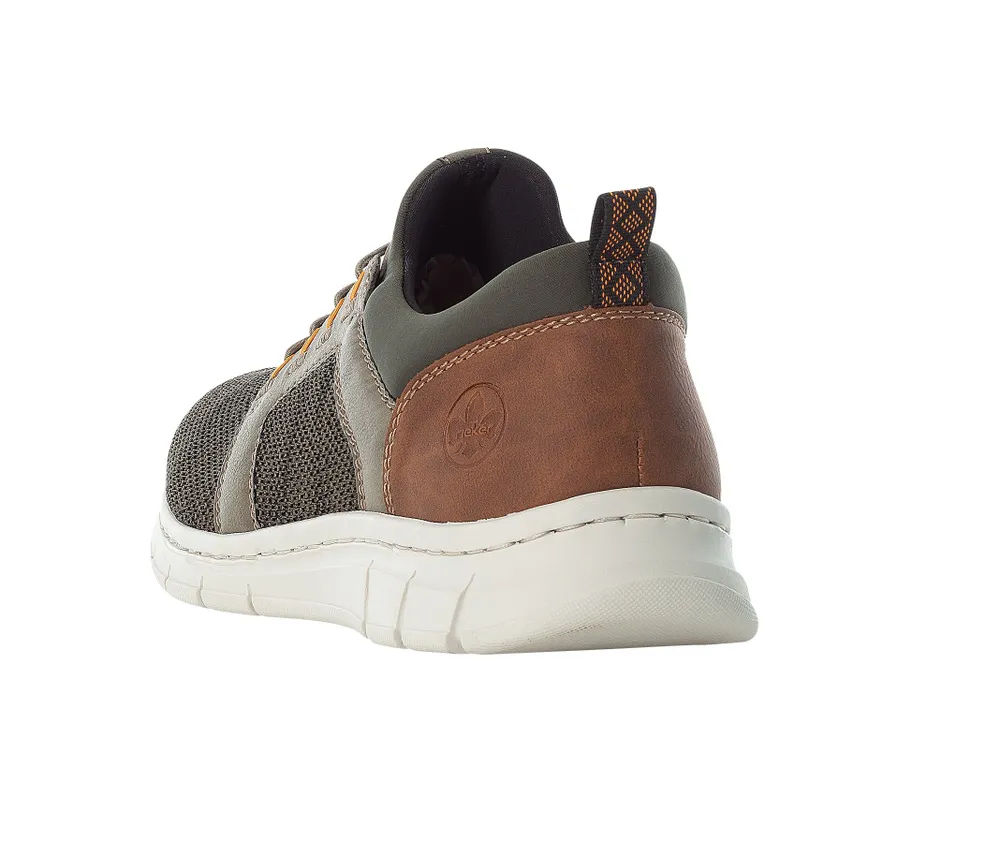 Knittech Green Brown Mesh Slip-On Bungee Sneaker