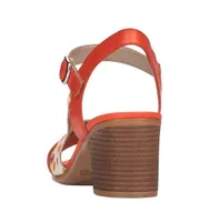 Odeon Orange Polka Dot Block Heel Sandal