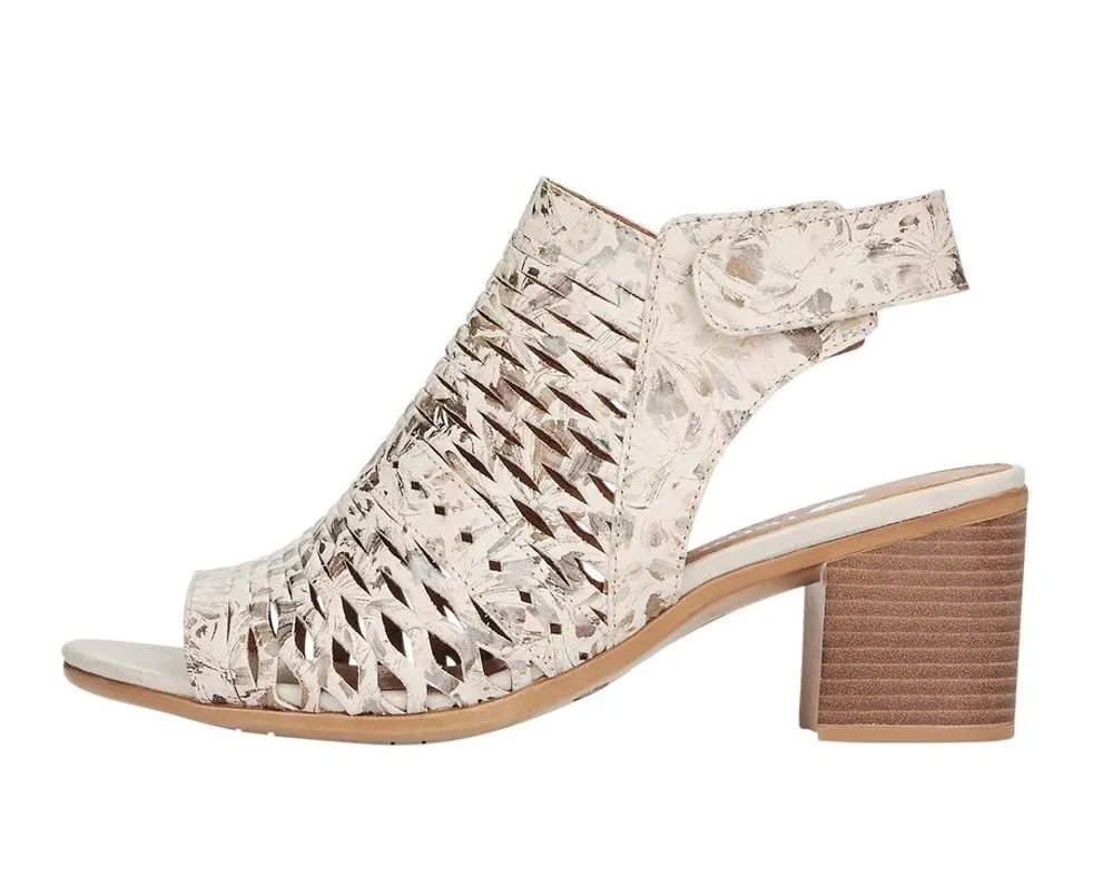 Astrale Beige Metallic Perforated Leather Chunky Sandal