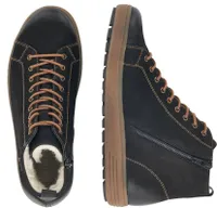 Columbo Black Leather Lace-Up Winter Boot