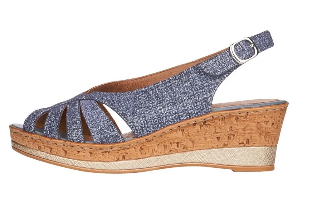 Houston Blue Wedge Sandal