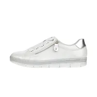 Toulan Metallic White Silver Lace-Up Sneaker