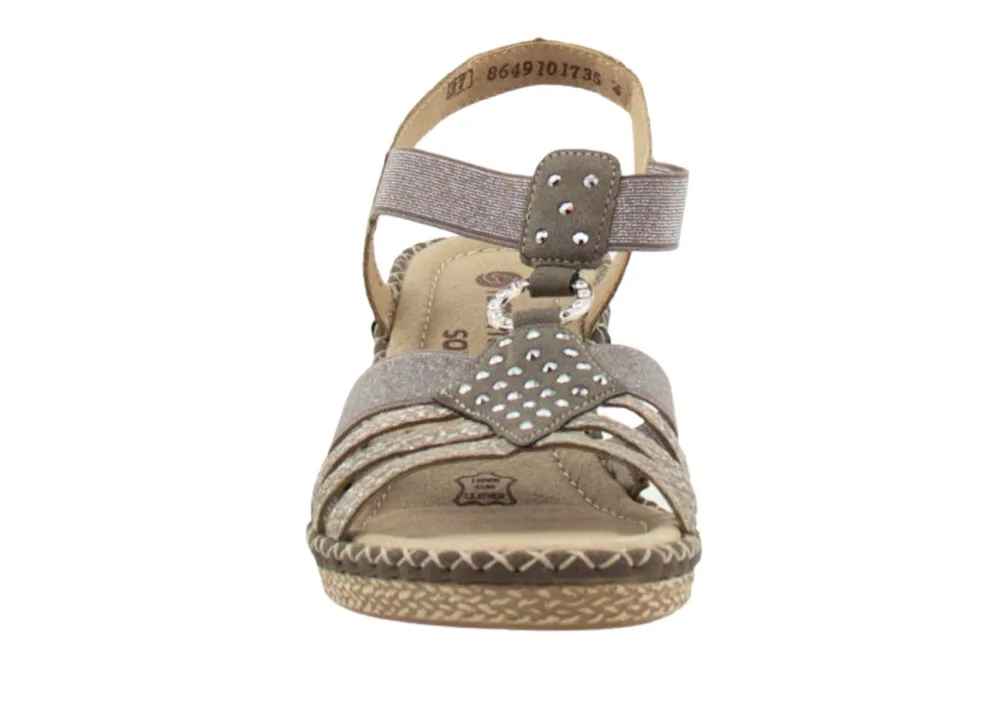 Eagle Metallic Snakeskin Print Wedge Sandal