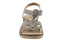 Eagle Metallic Snakeskin Print Wedge Sandal