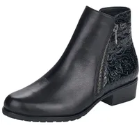 Cristallino Black Paisley Embossed Leather Ankle Boot