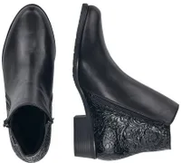 Cristallino Black Paisley Embossed Leather Ankle Boot