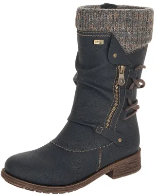 Mombasa Black Knit Mid-Height Boot