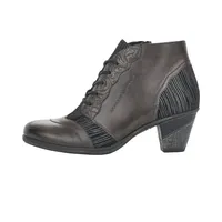 Cristallino Grey Leather Embossed Ankle Boot