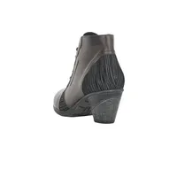 Cristallino Grey Leather Embossed Ankle Boot