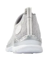 Foil Grey White Perforated Knit Slip-On Bungee Sneaker