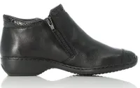 Kame Black Faux Croc Embossed Ankle Boot