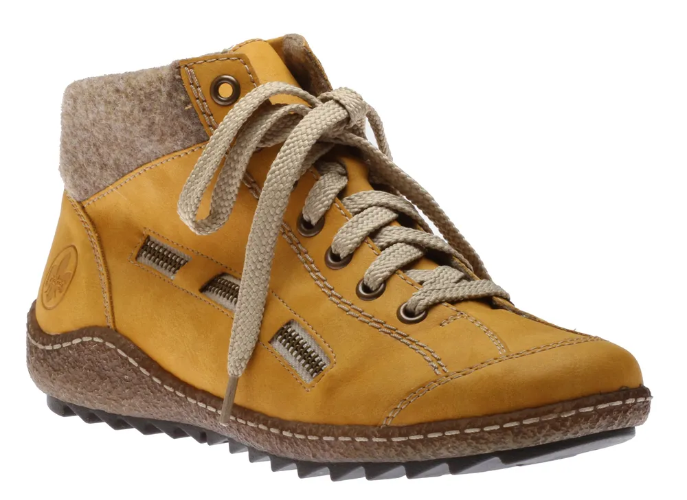 Morelia Yellow Fleece Lined Lace-Up Ankle Sneaker