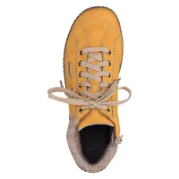 Morelia Yellow Fleece Lined Lace-Up Ankle Sneaker